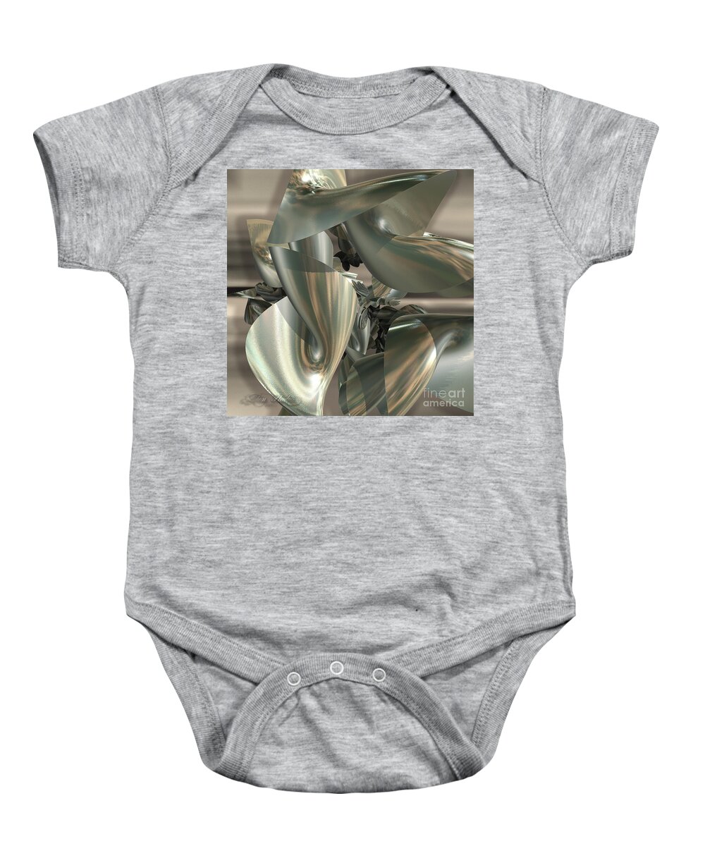 Fractal Baby Onesie featuring the digital art Fractal Ribbons by Melissa Messick