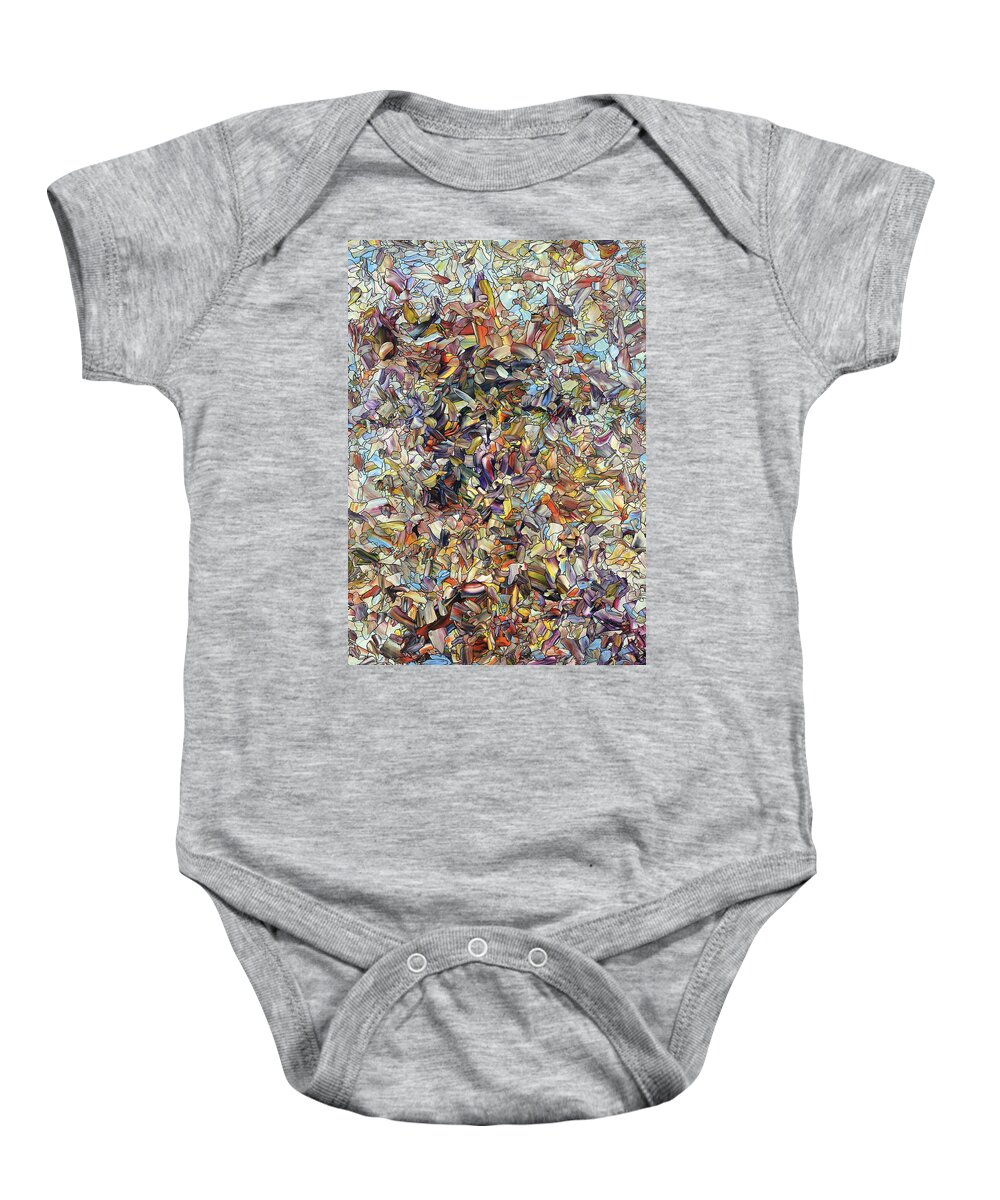 Animal Baby Onesie featuring the painting Fragmented Horse by James W Johnson