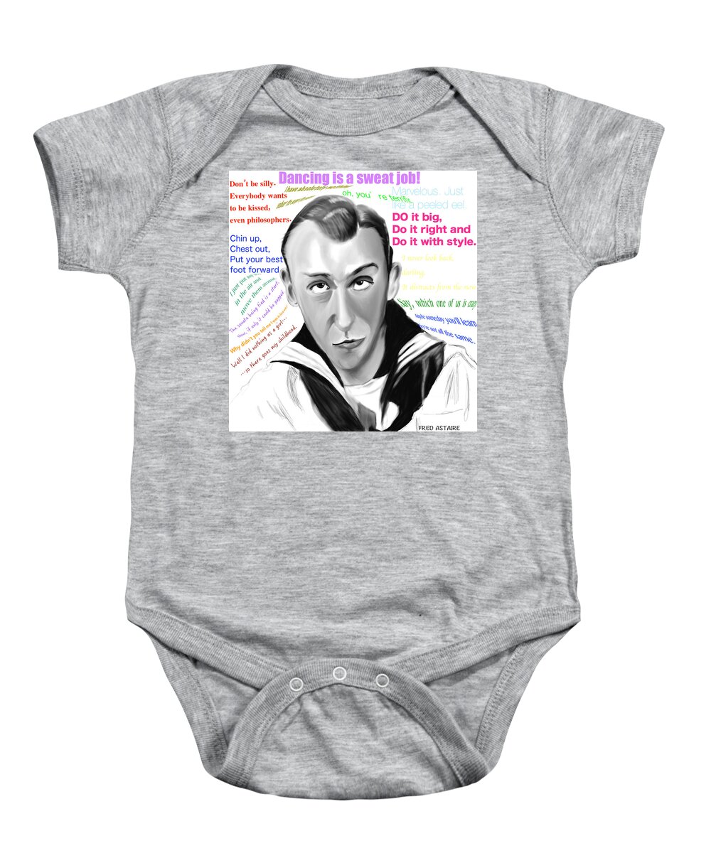 Fred Astaire Baby Onesie featuring the digital art Fred Astaire by Bless Misra