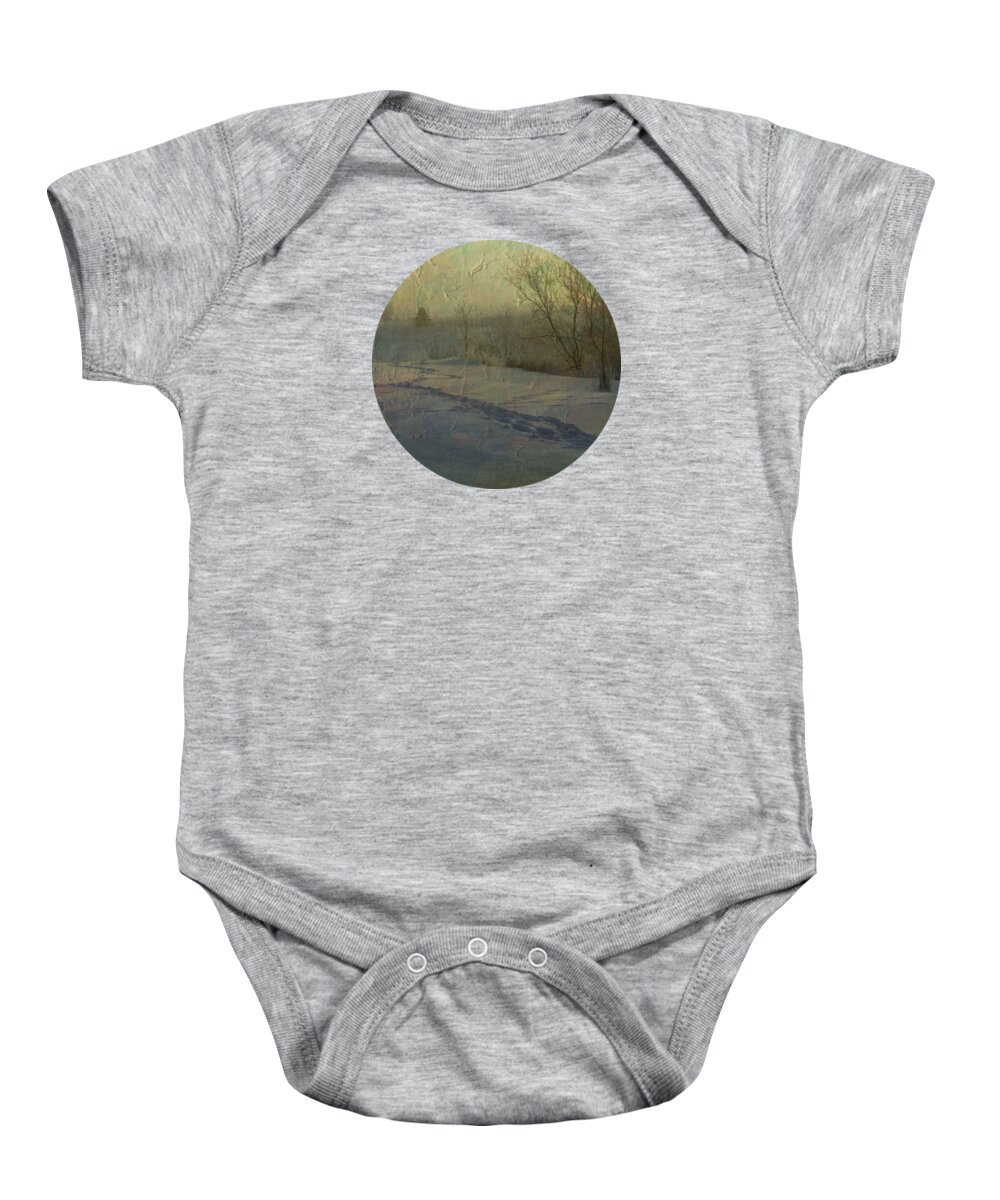 Snow Baby Onesie featuring the photograph Fresh Tracks by Mary Wolf