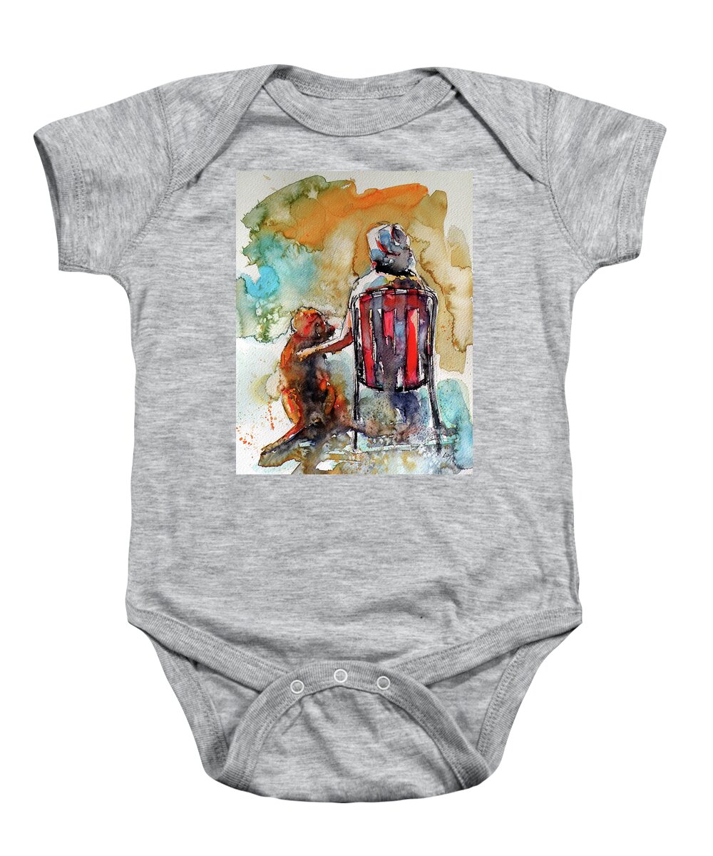 Friends Baby Onesie featuring the painting Friends forever by Kovacs Anna Brigitta