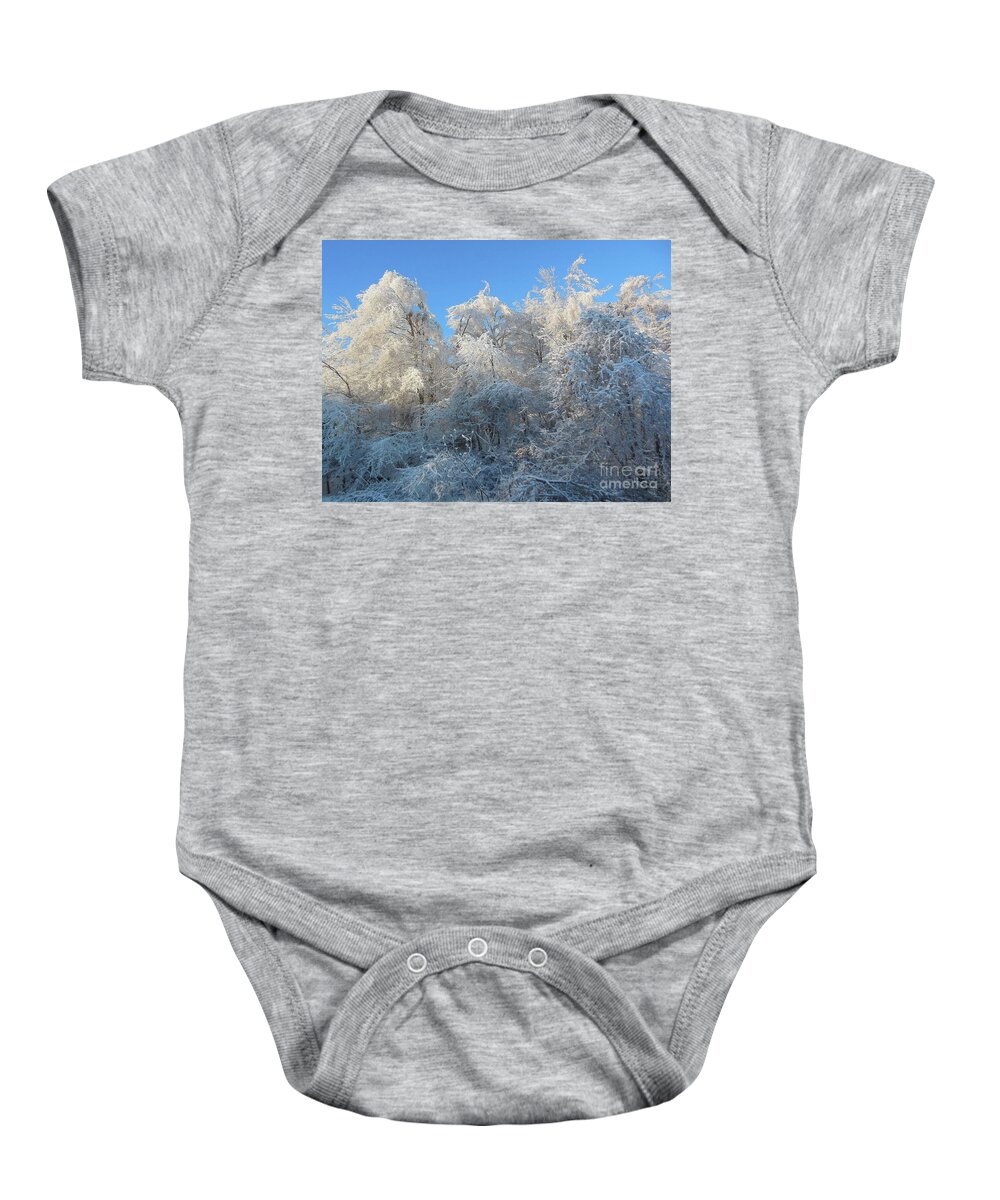 Frosty Baby Onesie featuring the photograph Frosty Trees by Rockin Docks Deluxephotos