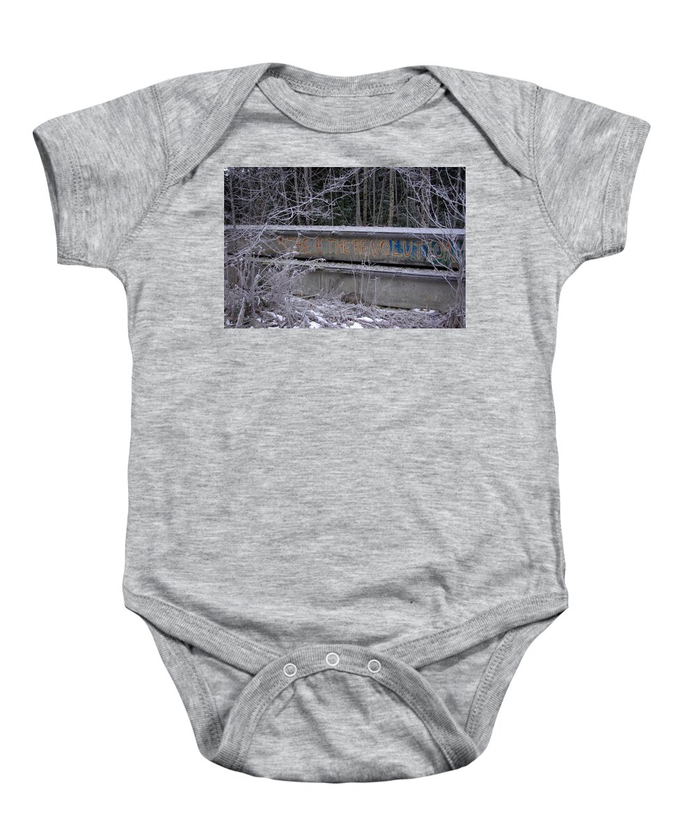 Che Baby Onesie featuring the photograph Frozen Revolution by Cindy Johnston