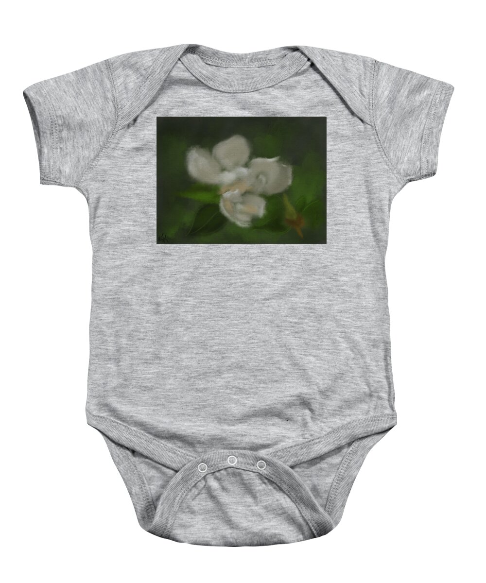 Flowers Baby Onesie featuring the digital art Gardenia by Michael Kallstrom