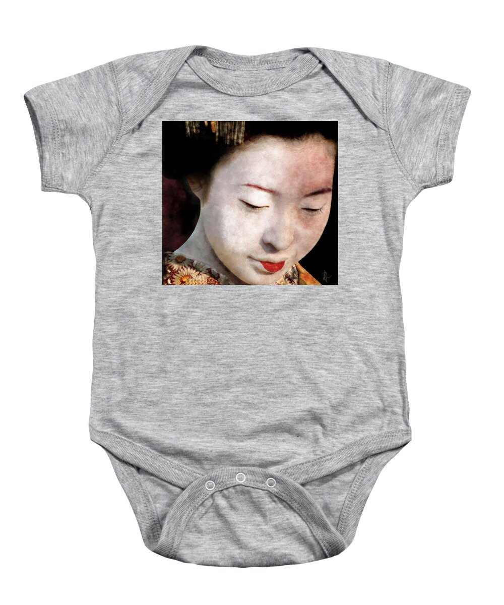 Japanese Baby Onesie featuring the photograph Geisha Girl by Pennie McCracken