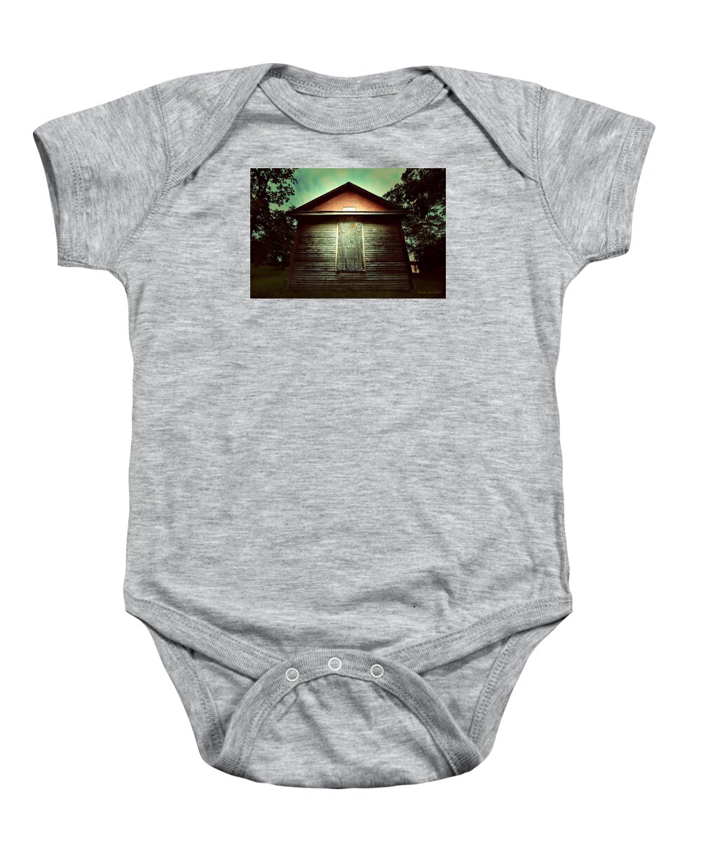 Landscape Baby Onesie featuring the photograph Genoa Schoolhouse by Brian Gustafson