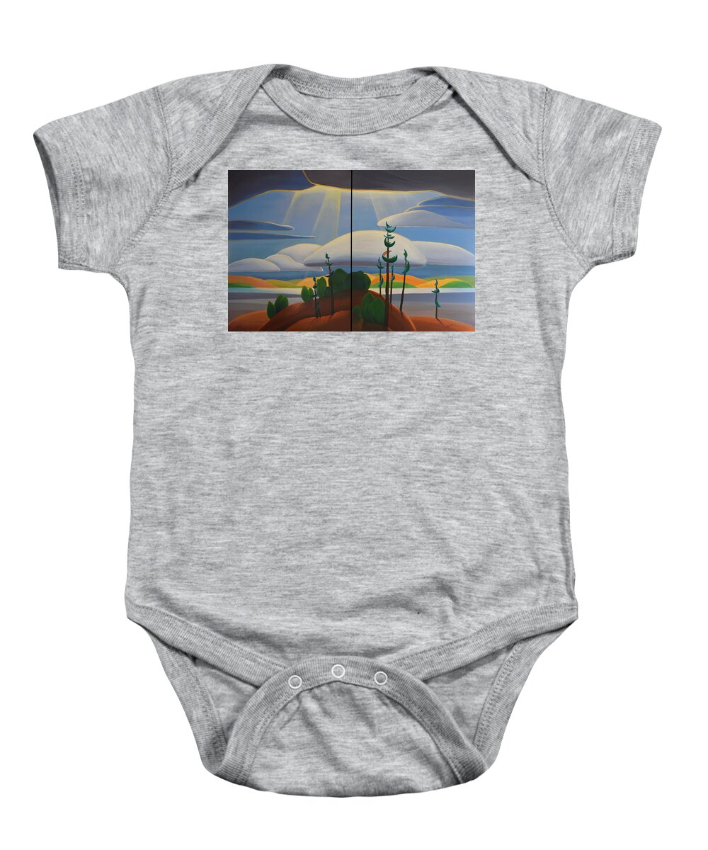 Georgian Shore Baby Onesie featuring the painting Georgian Shores by Barbel Smith