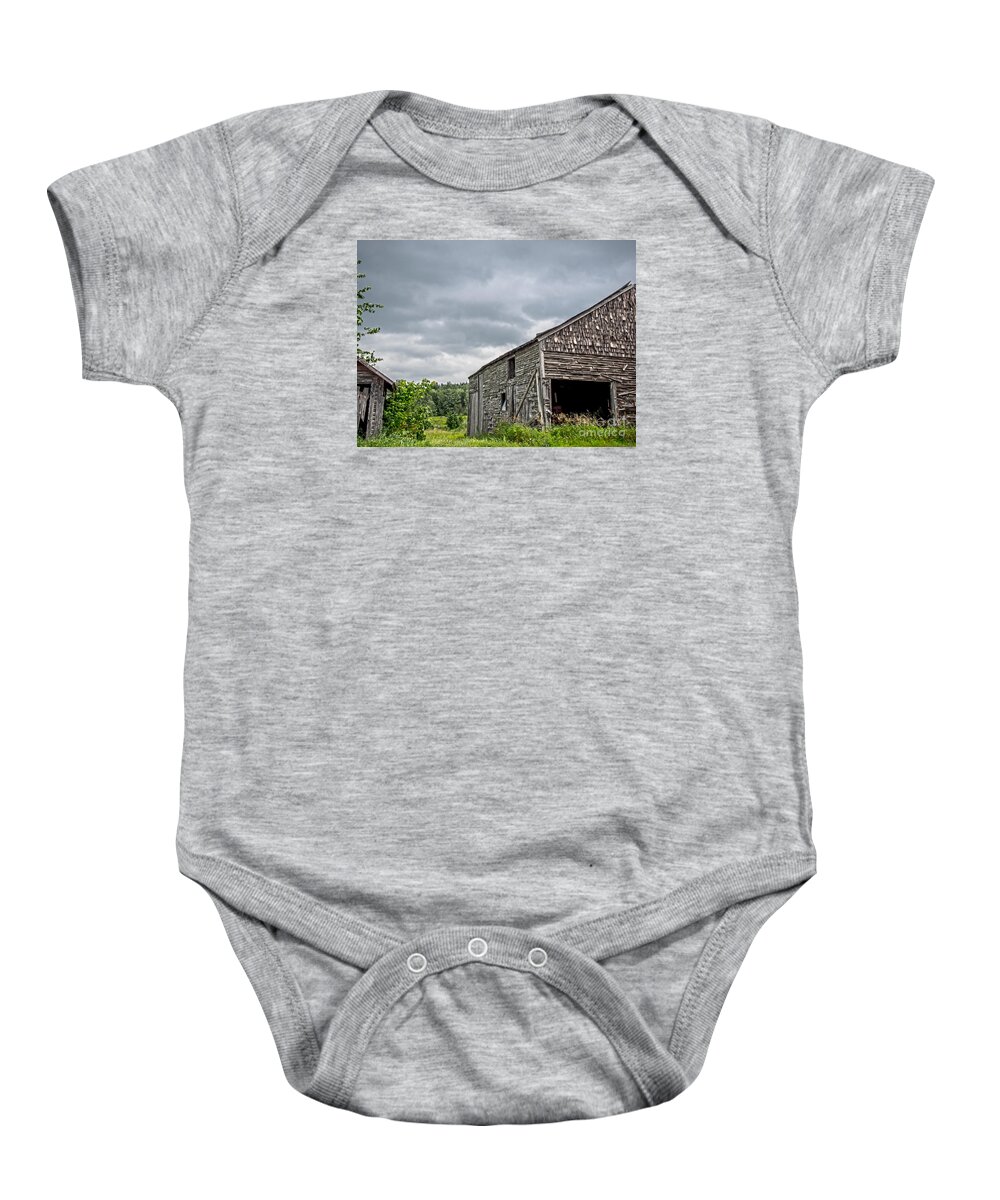 Barn Baby Onesie featuring the photograph Ghosts of Farming's Past 1 by James Aiken