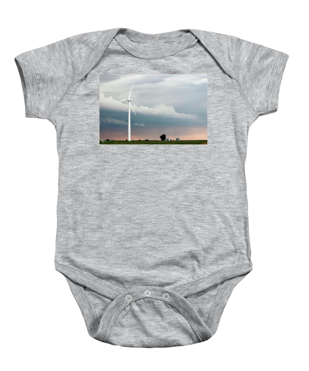 Storm Baby Onesie featuring the photograph Giant in the Sky by Mary Anne Delgado