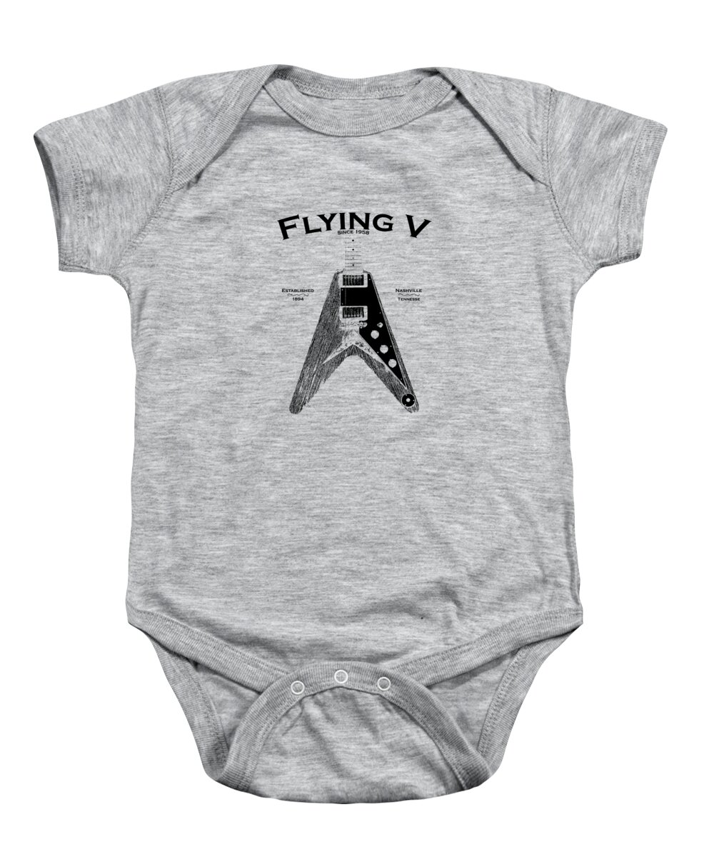 Gibson Flying V Baby Onesie featuring the photograph Gibson Flying V by Mark Rogan