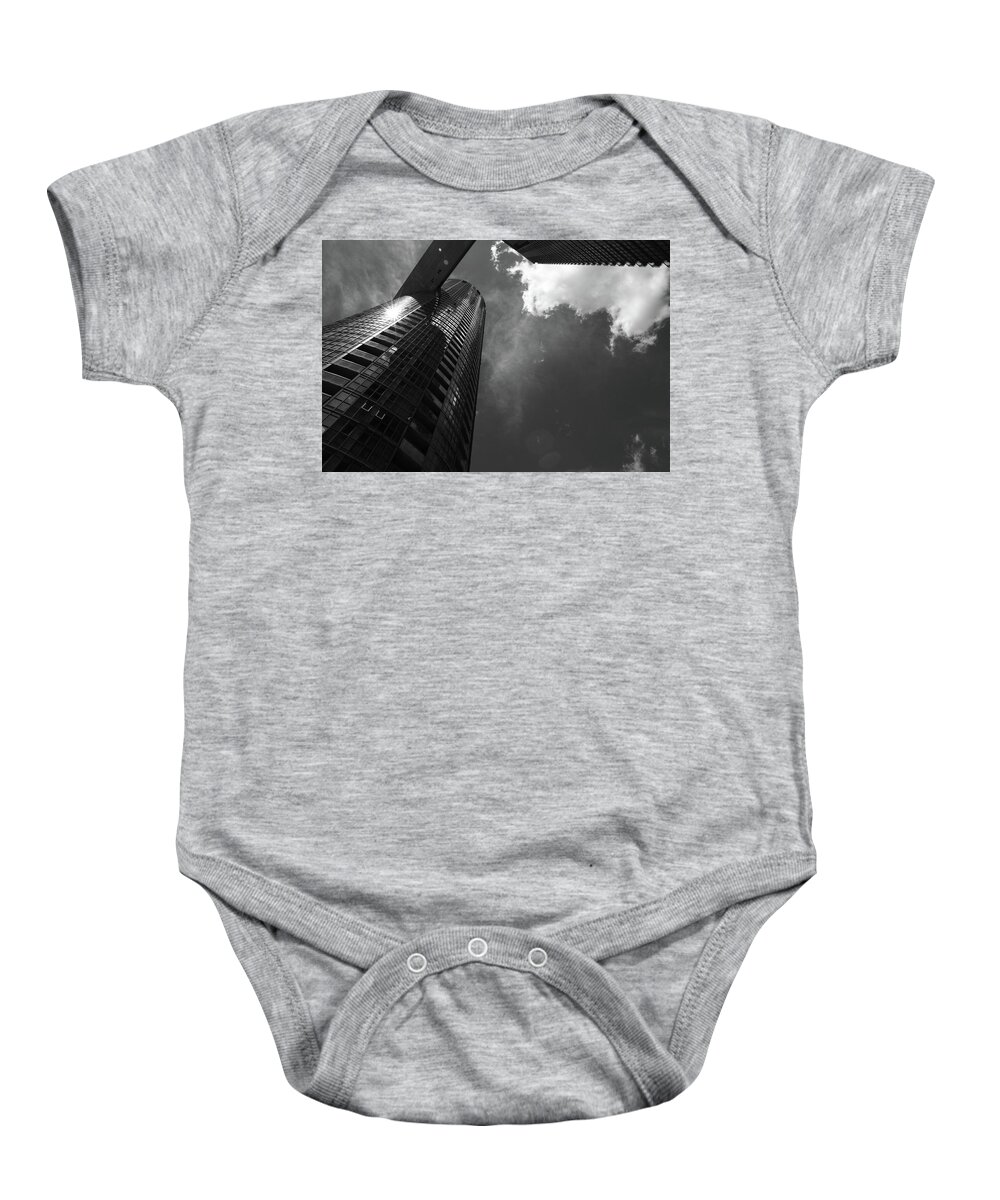 Architecture Baby Onesie featuring the photograph Gleammer Too In Black And White by Kreddible Trout