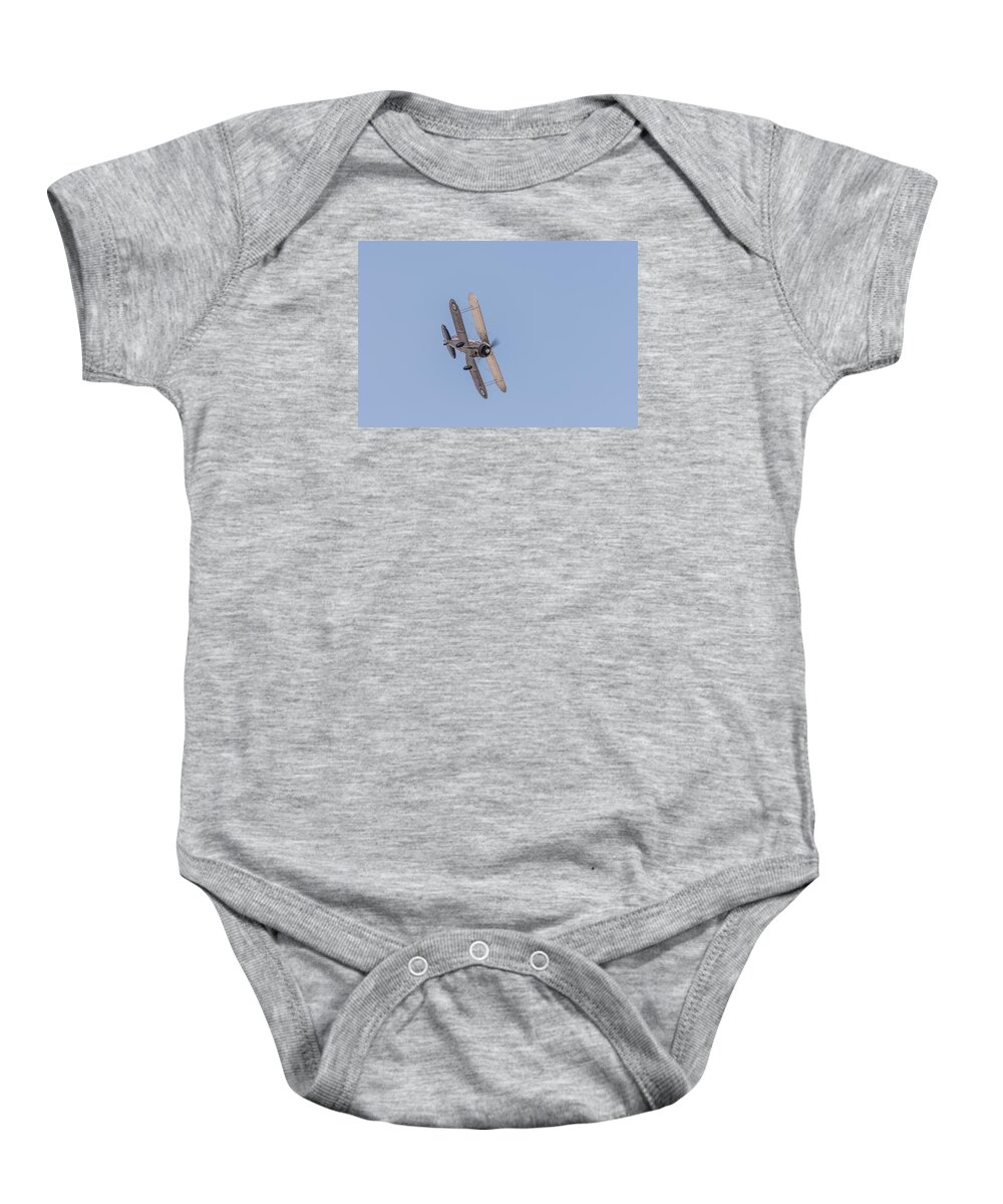 Gladiator Mk Ii N5903 Baby Onesie featuring the photograph Gloster Gladiator by Gary Eason