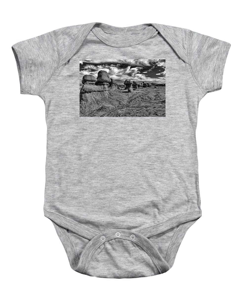 Alien Baby Onesie featuring the photograph Goblins All In a Row by Kyle Lee