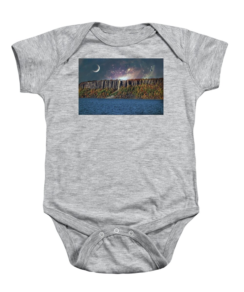 Space Baby Onesie featuring the photograph God's Space Over Planet Earth by Russ Considine
