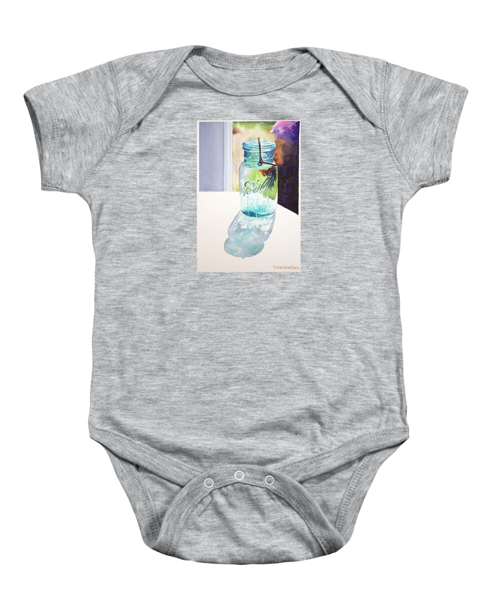 Ball Jar Baby Onesie featuring the painting Going to the Ball by Brenda Beck Fisher