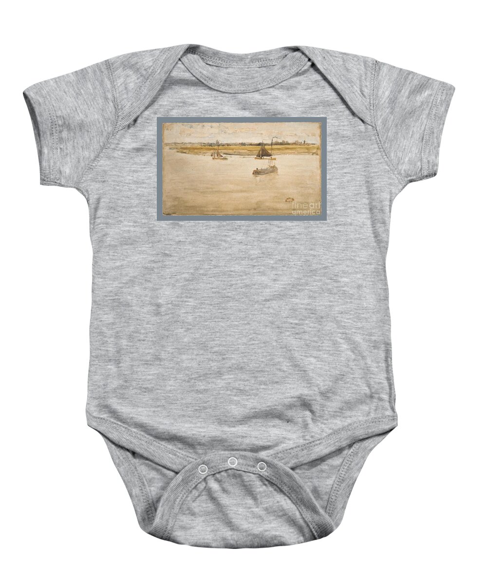 Gold And Brown Baby Onesie featuring the painting Gold and Brown by MotionAge Designs