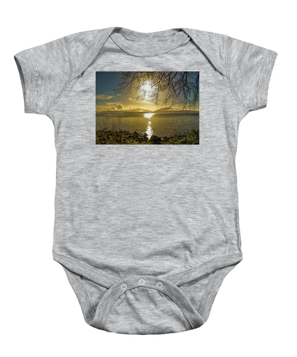 Sunset Baby Onesie featuring the photograph Golden Sunset by David Kirby