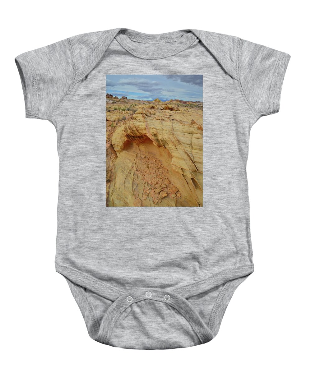 Valley Of Fire State Park Baby Onesie featuring the photograph Golden Wall Arch in Valley of Fire by Ray Mathis