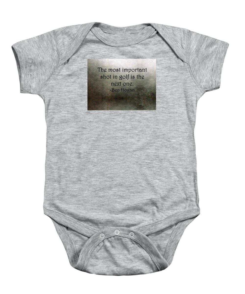 Golf Baby Onesie featuring the painting Golf Quote by Marian Lonzetta