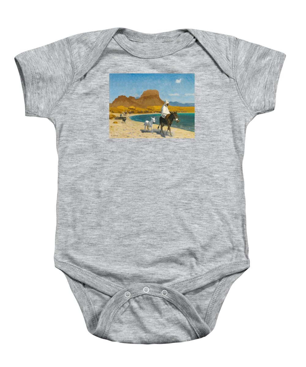 Jean-leon Gerome Baby Onesie featuring the painting Golfe d'Akaba by Jean-Leon Gerome