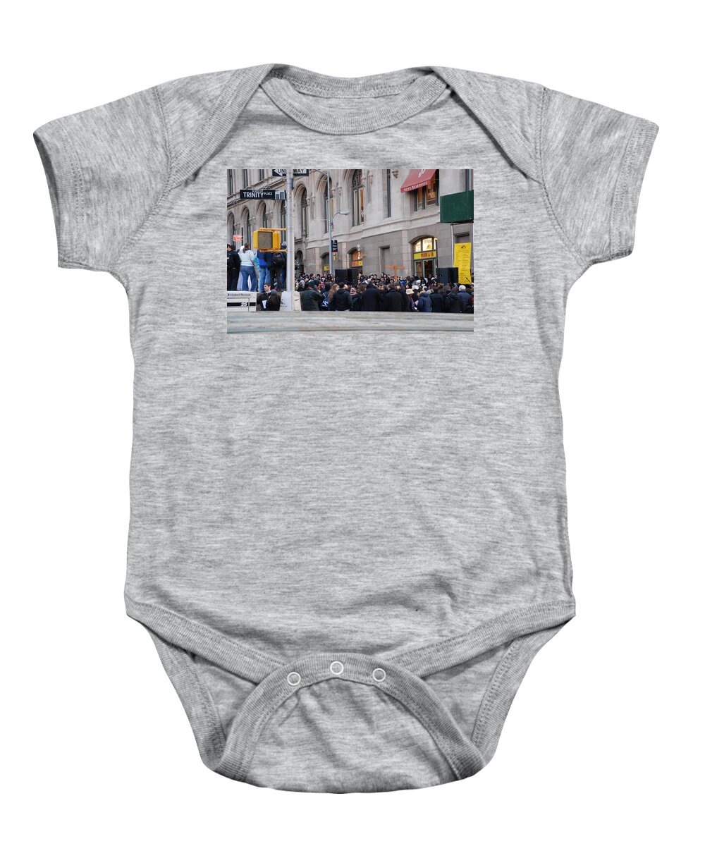 Church Baby Onesie featuring the photograph Good Friday On Trinity Place by Rob Hans