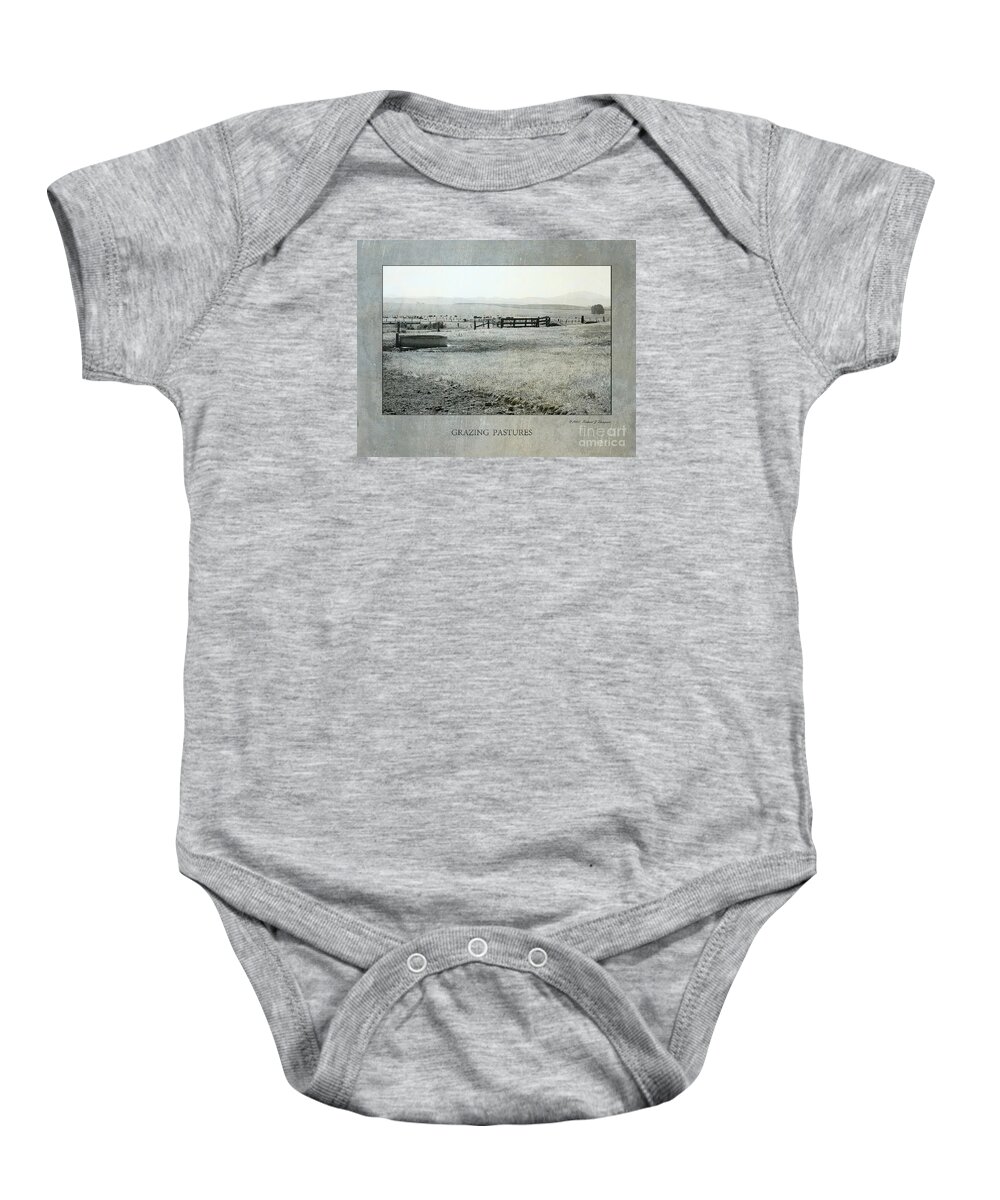 Black And White Baby Onesie featuring the photograph Grazing Pastures by Richard J Thompson 