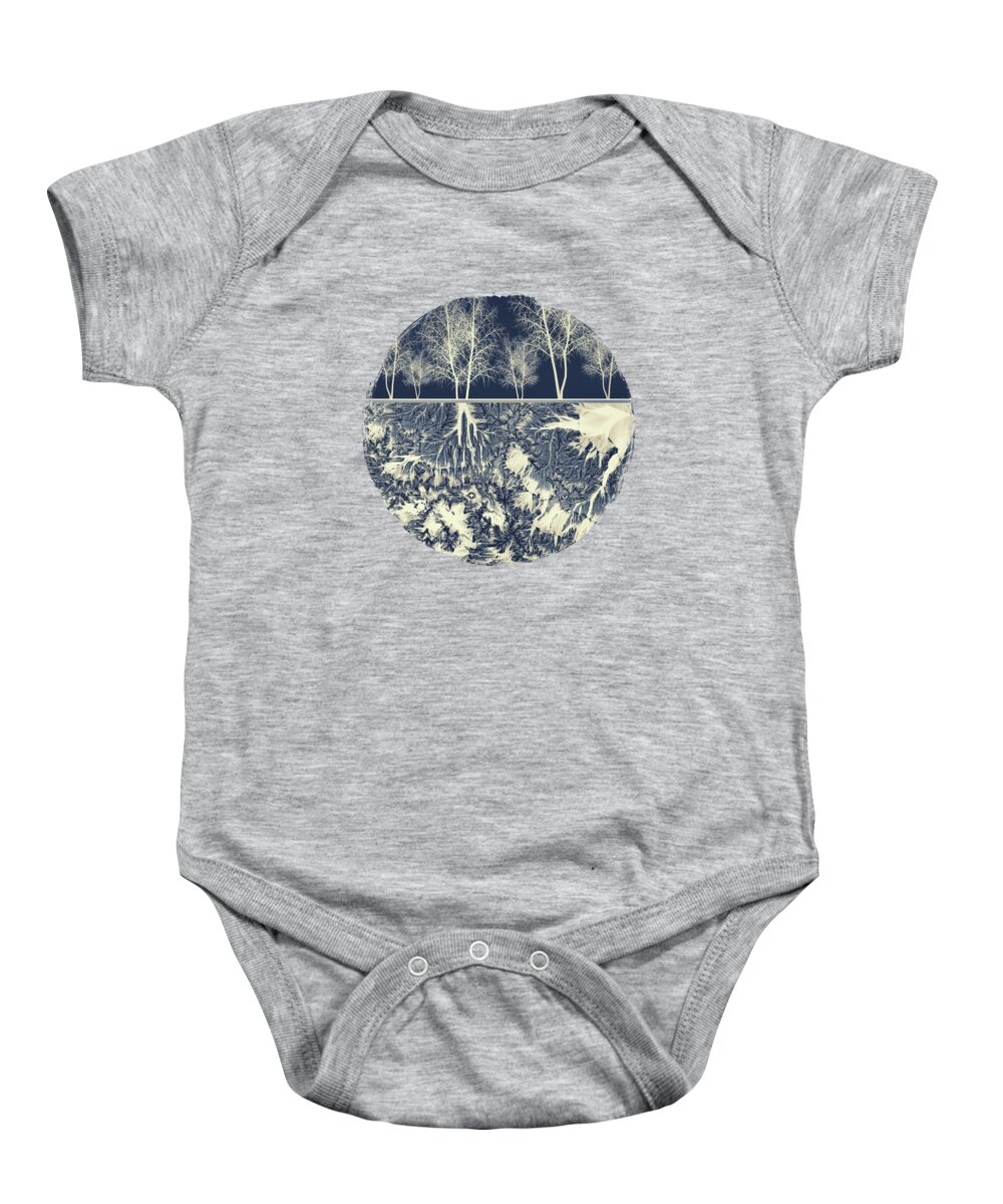 Abstract Baby Onesie featuring the digital art Grounded by Spacefrog Designs