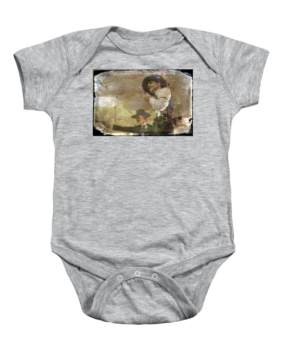 Western Baby Onesie featuring the photograph Gunslinger II Doc Holliday by Toni Hopper