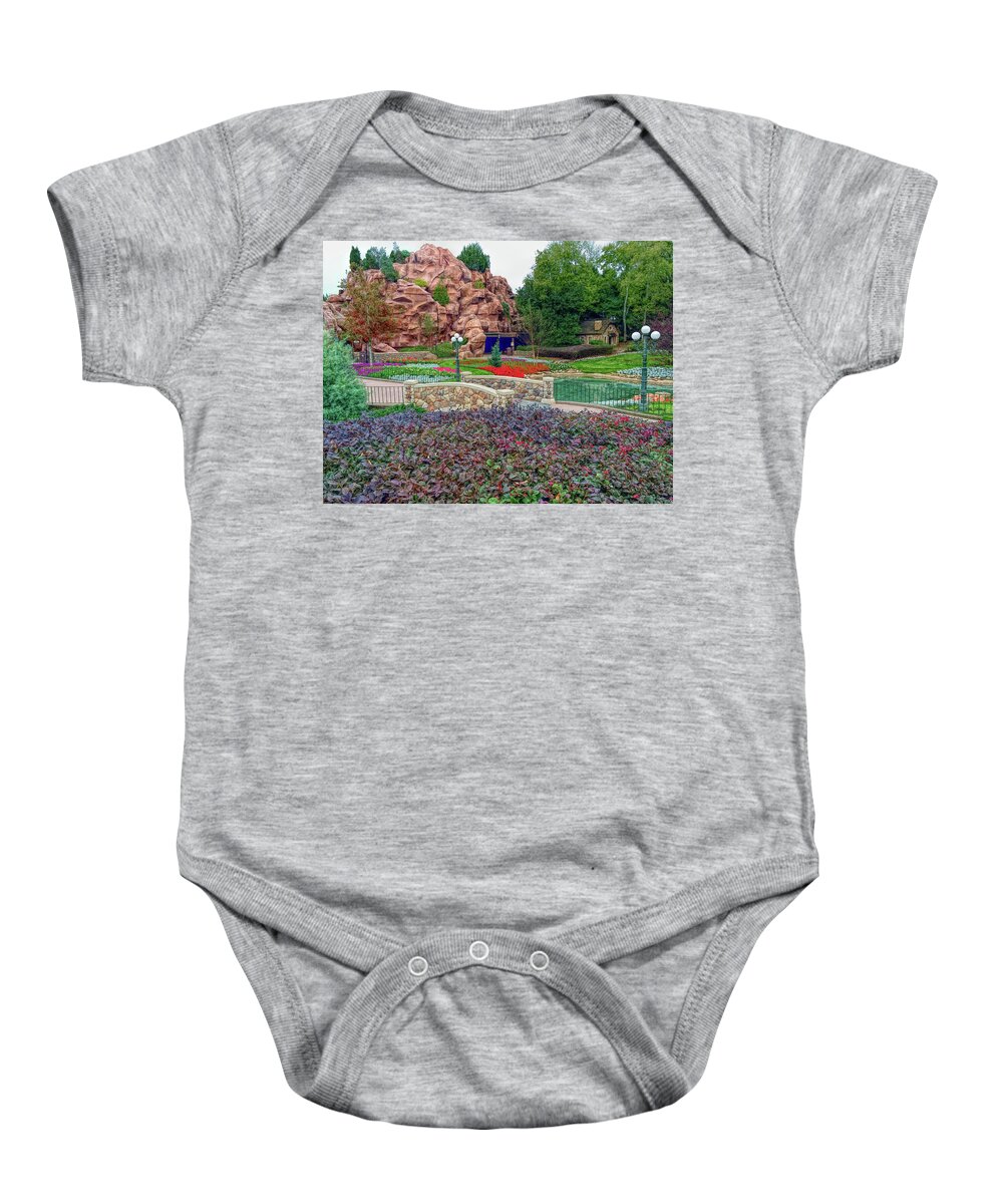 Garden Baby Onesie featuring the photograph H D R Flower Garden Walkway by Aimee L Maher ALM GALLERY