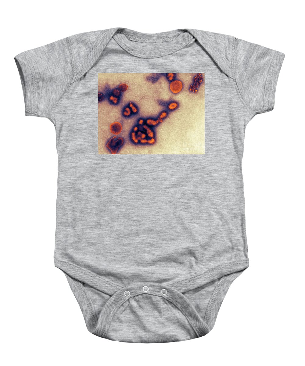 Science Baby Onesie featuring the photograph H1n1, Influenza A, Russian Flu, Tem by Science Source