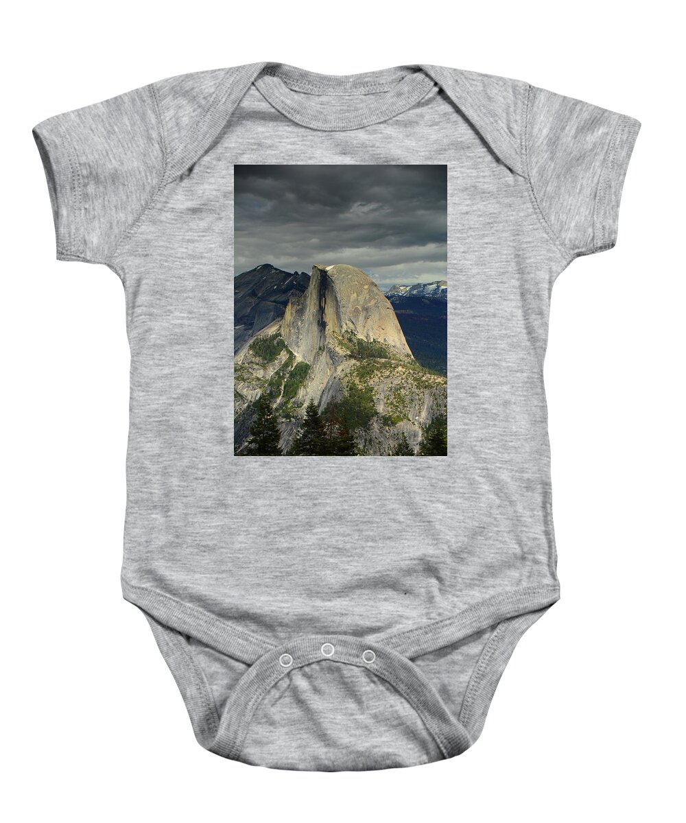 Pohono Trail Baby Onesie featuring the photograph Half Dome from Pohono Trail 2 by Raymond Salani III