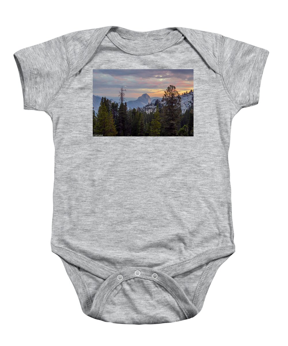Half Dome Baby Onesie featuring the photograph Half Dome by Mike Ronnebeck