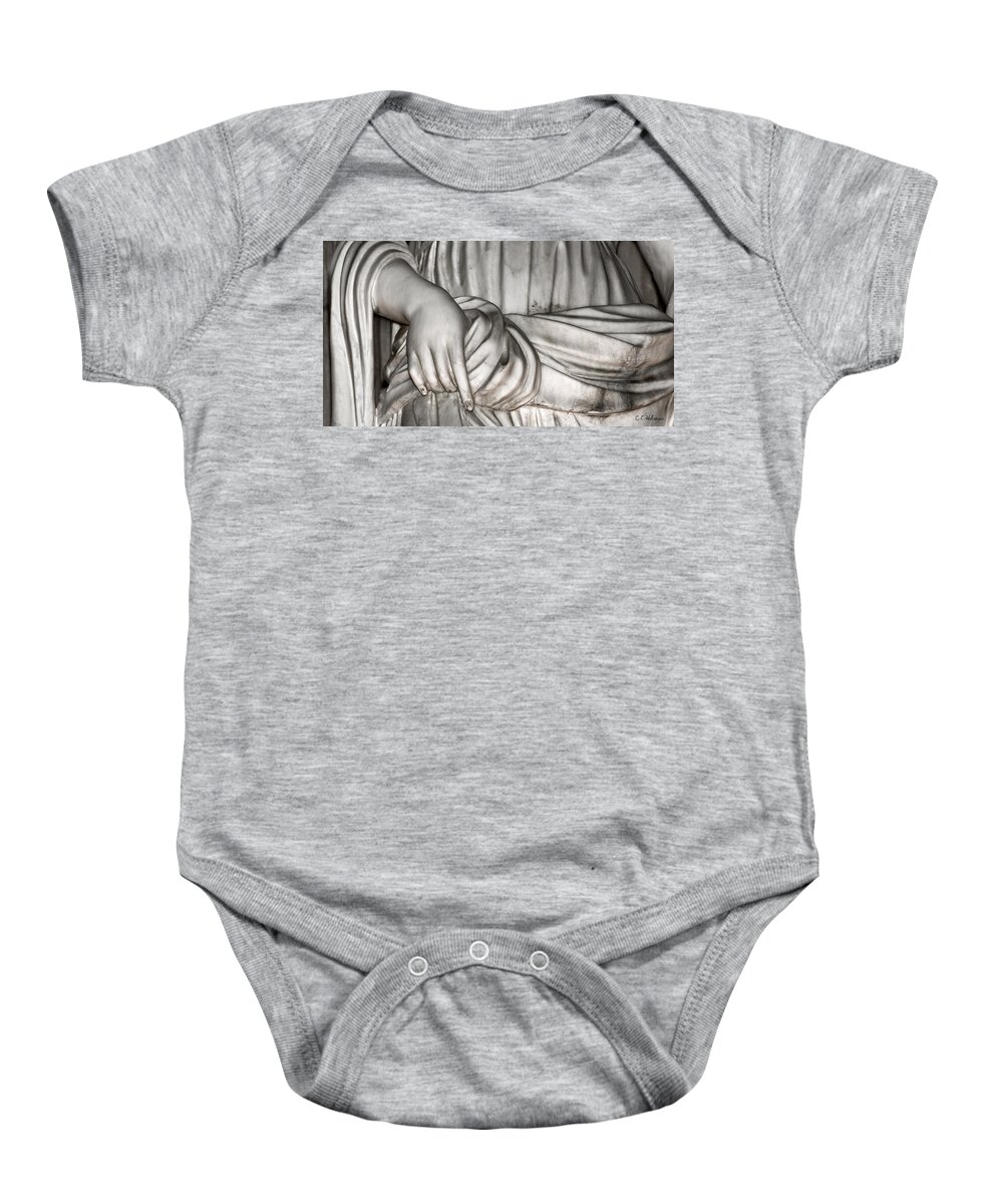 Christopher Holmes Photography Baby Onesie featuring the photograph Hand And Robe by Christopher Holmes