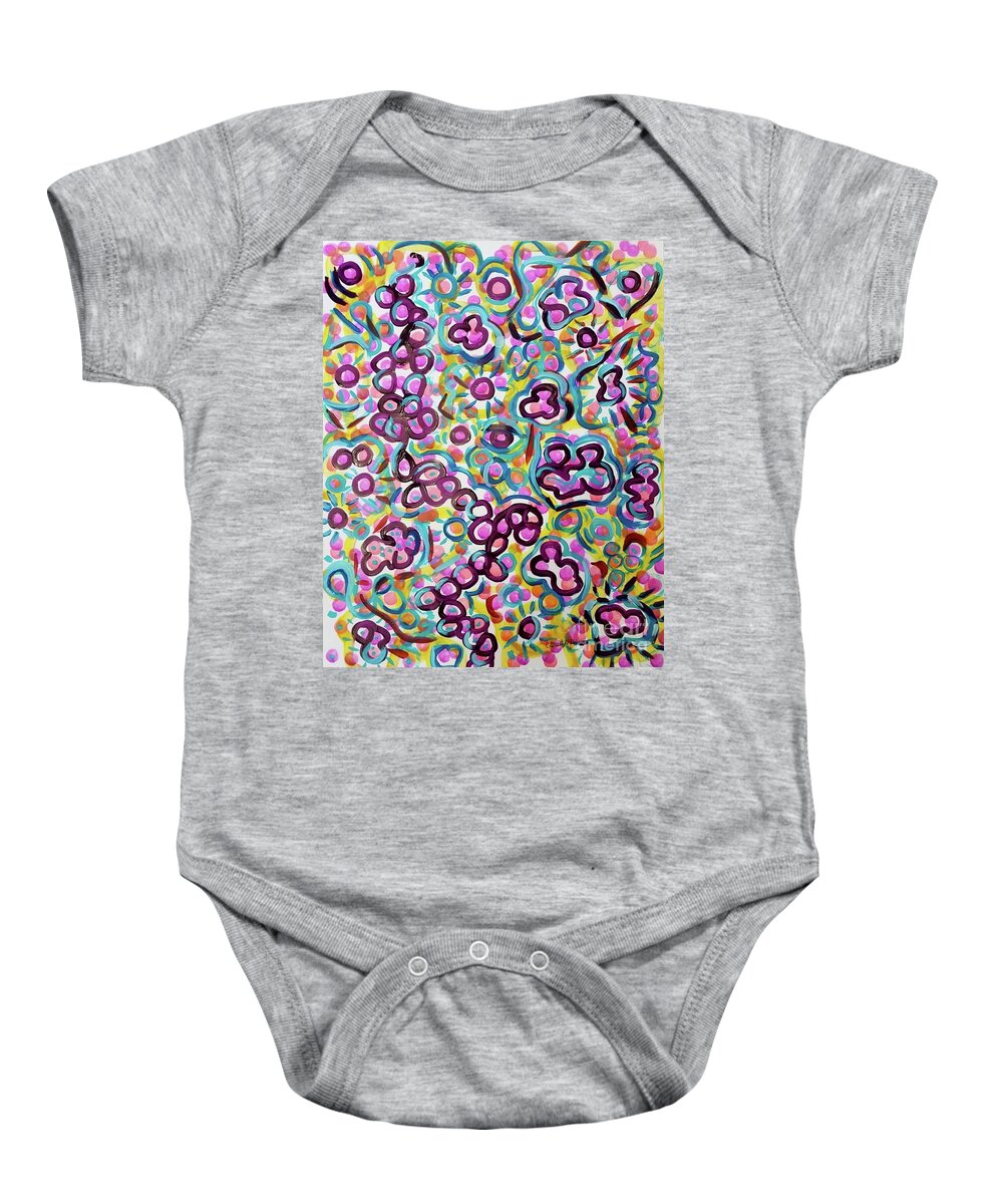 Colorful Baby Onesie featuring the painting Happy by Catherine Gruetzke-Blais