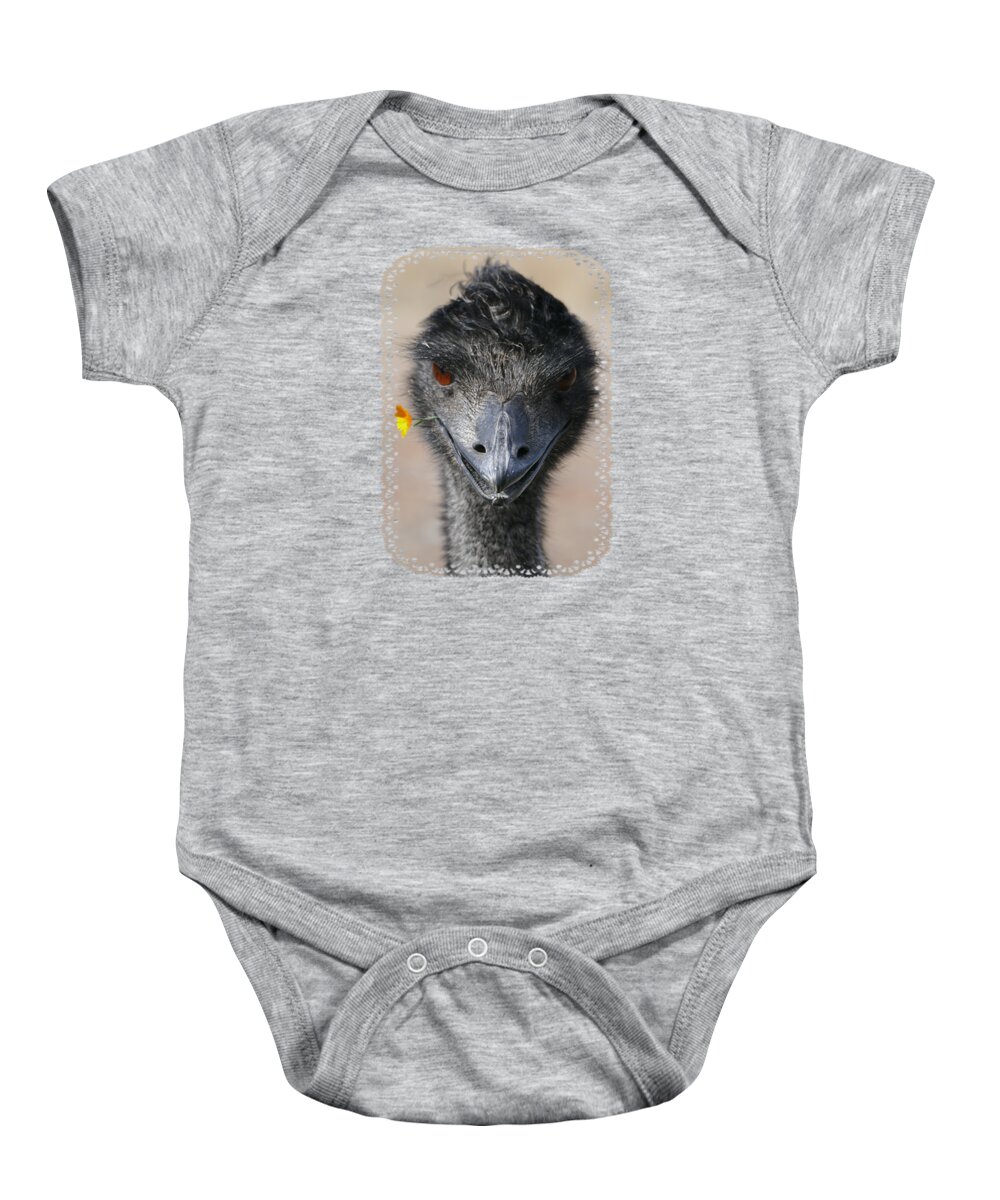 Emu Baby Onesie featuring the photograph Happy Emu by Ivana Westin