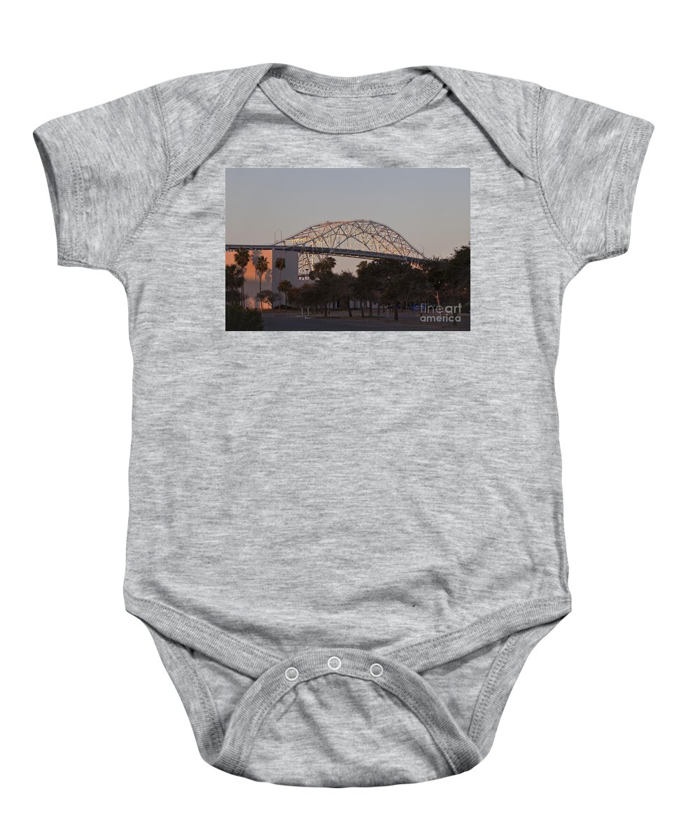 Bridge Baby Onesie featuring the photograph Harbor Bridge, Corpus Christi by Inga Spence