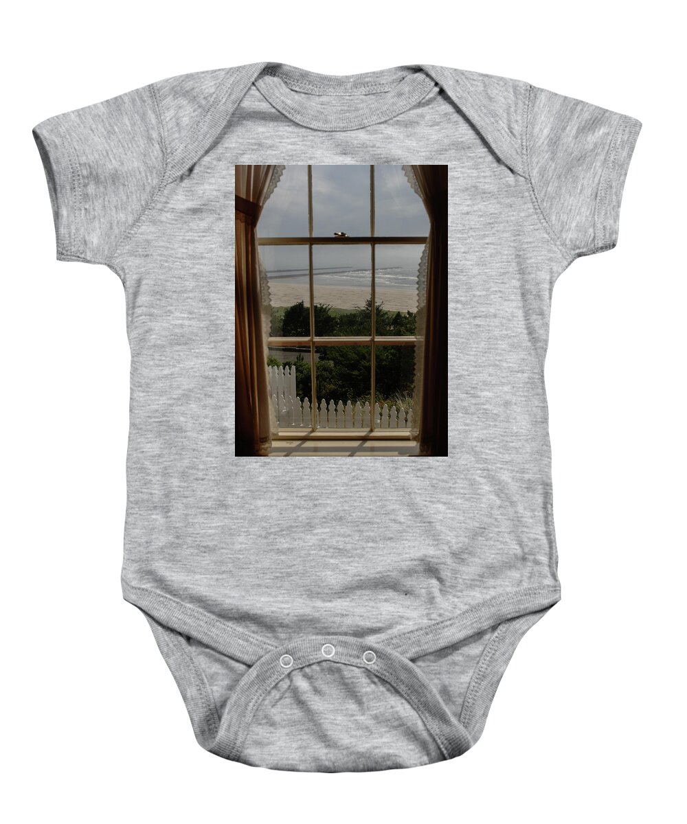 Lighthouse Baby Onesie featuring the photograph Harbor Entrance by David Shuler