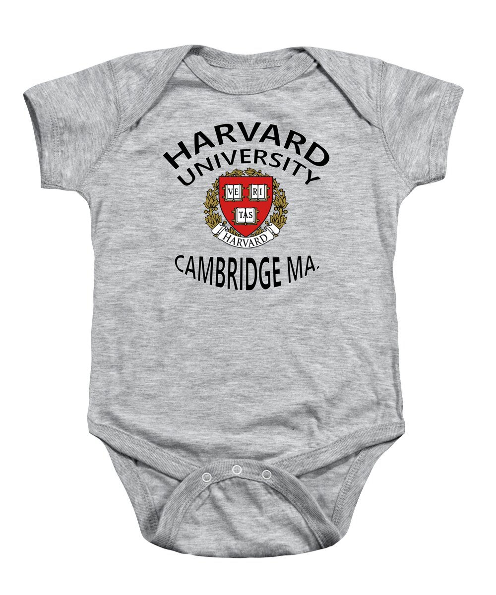 Harvard Baby Onesie featuring the digital art Harvard University Cambridge MA by Movie Poster Prints