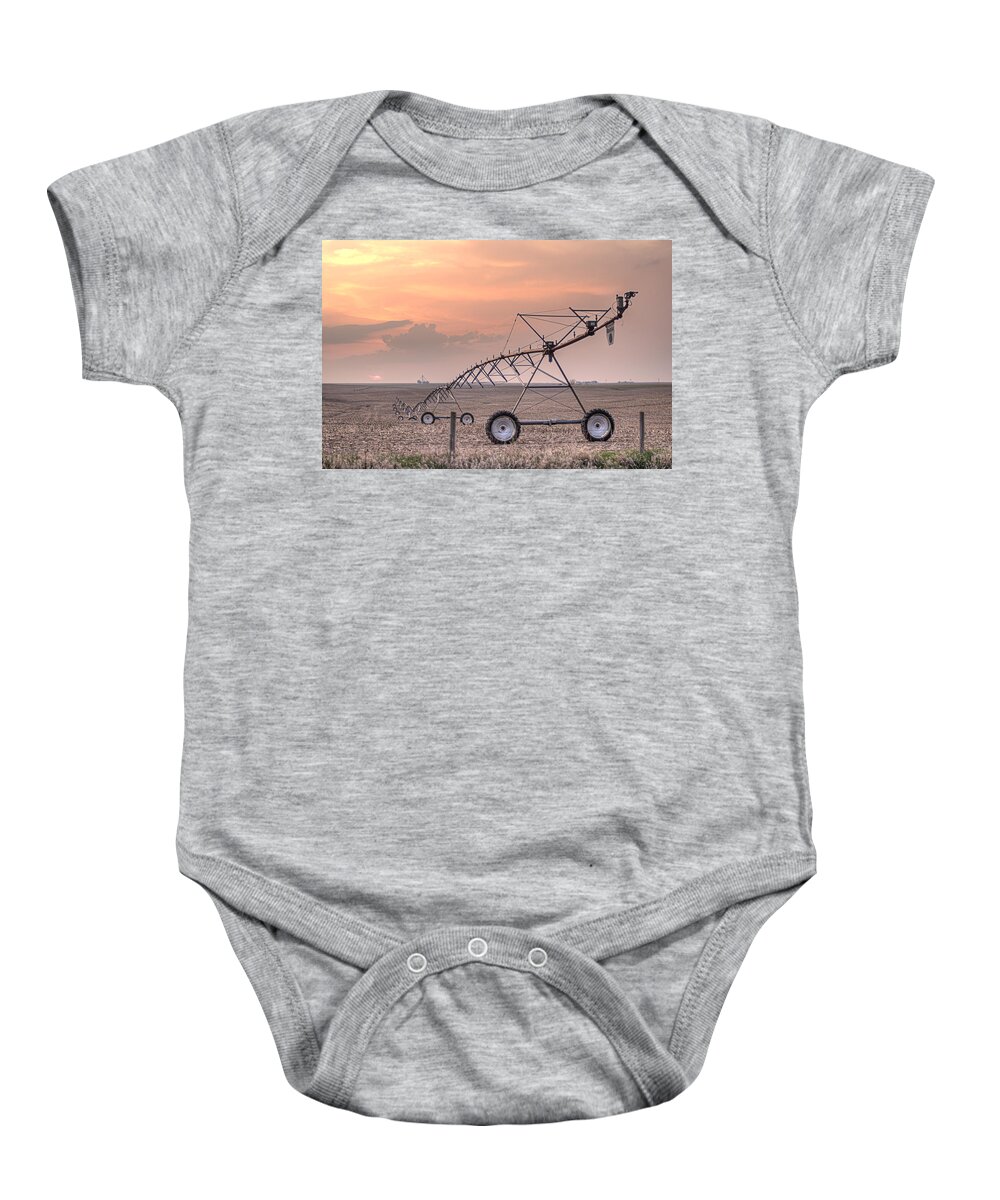 Prairie Sunset Baby Onesie featuring the photograph HDR Sunset with Pivot by Art Whitton
