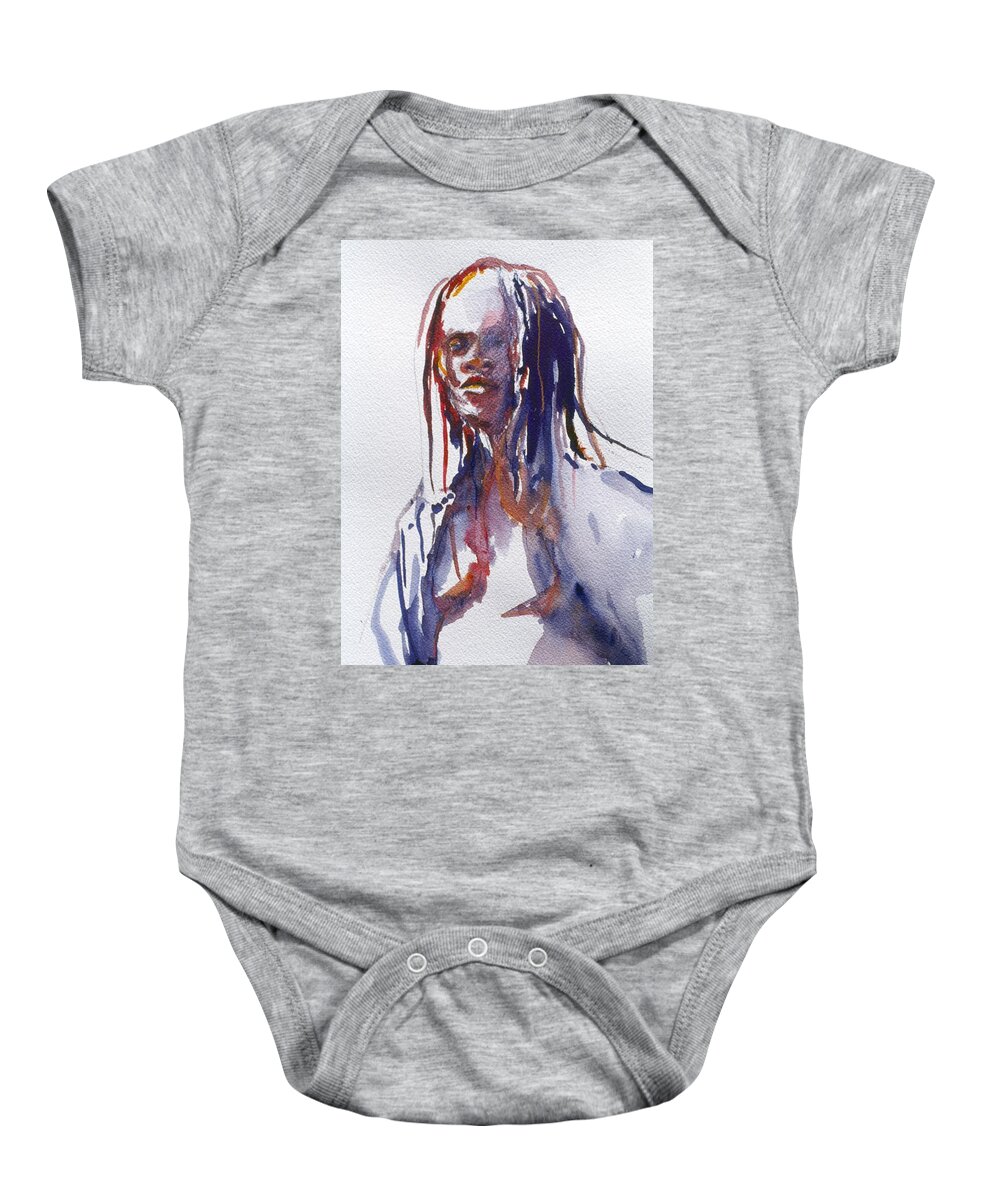 Close-up Baby Onesie featuring the painting Head Study 3 by Barbara Pease