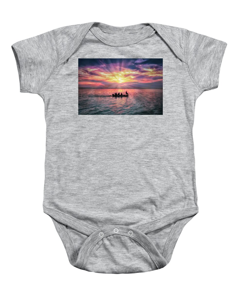 Boat Baby Onesie featuring the photograph Heading Home by Louise Hill
