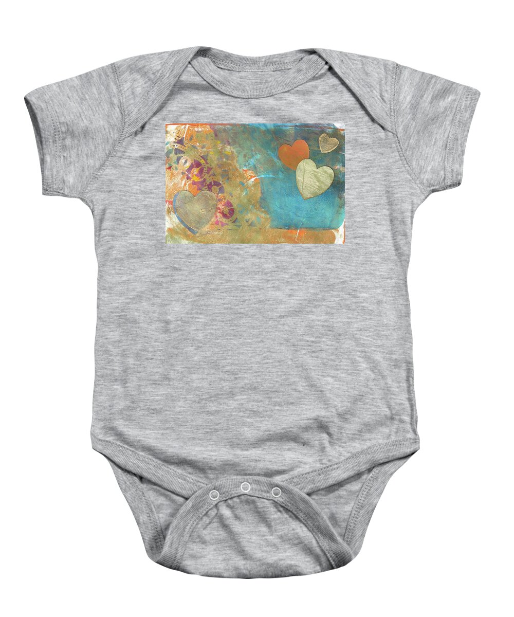 Hearts Baby Onesie featuring the painting Hearts a Floatin' by Cynthia Westbrook