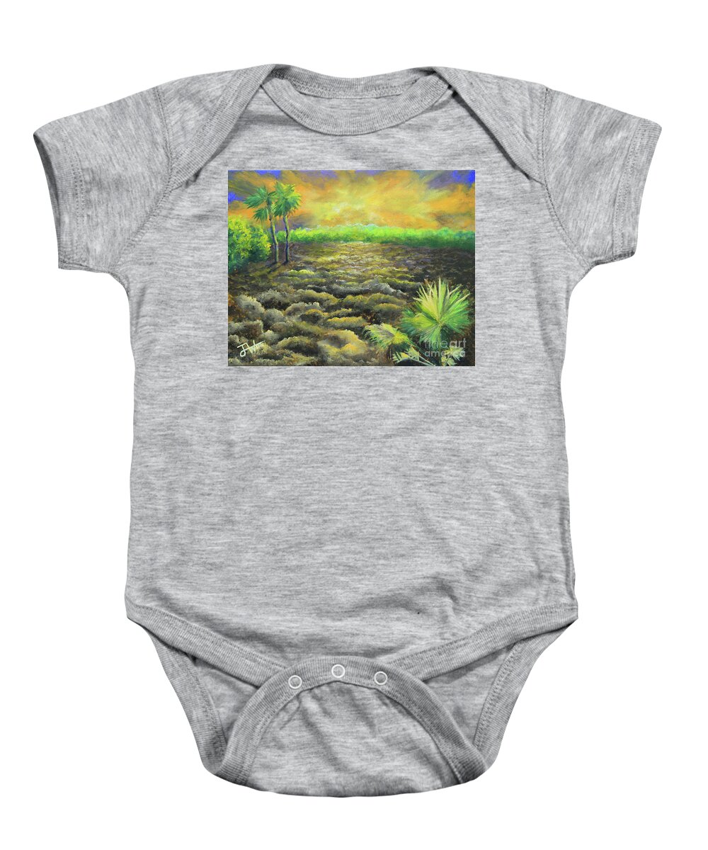 Hell Baby Onesie featuring the painting Hell Landscape by Jerome Wilson