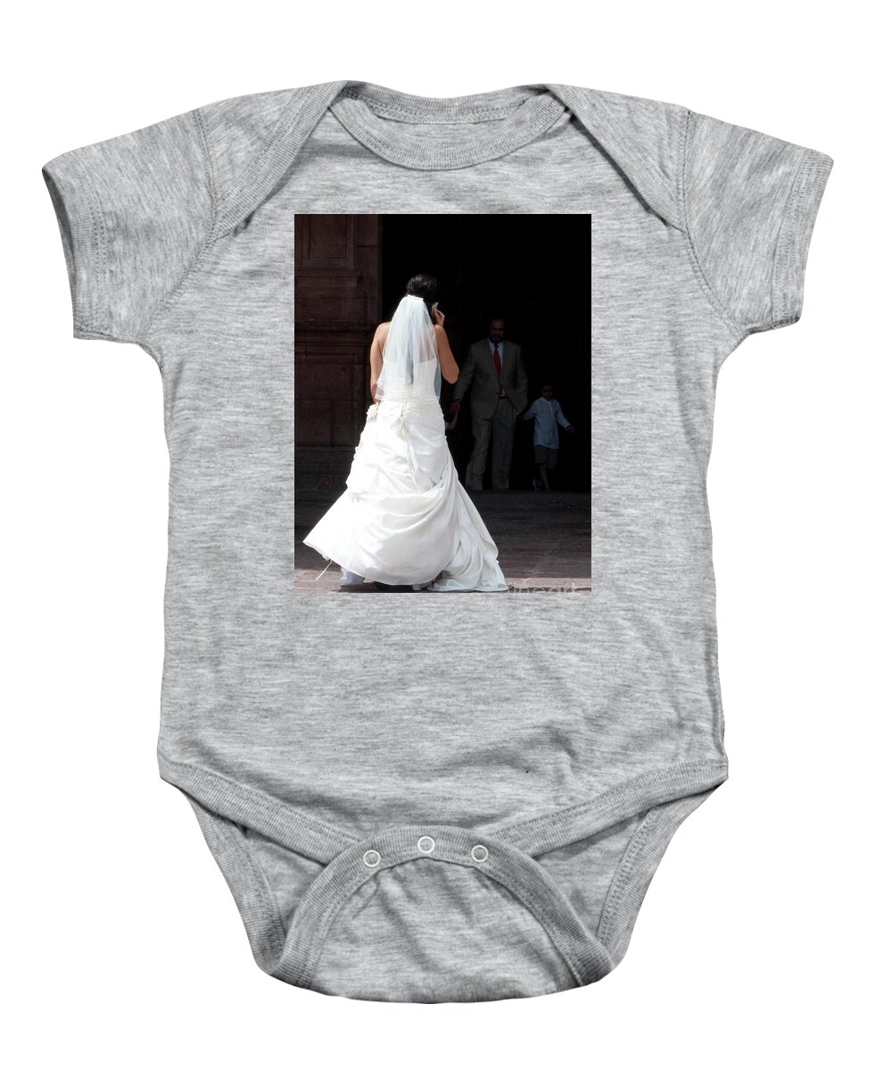 Bride Baby Onesie featuring the photograph Hello Mama...I'm not sure.. by Barry Weiss