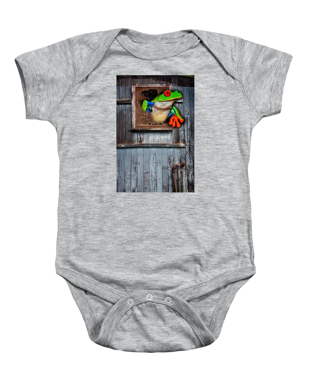 Frog Baby Onesie featuring the photograph Hello World by Harry Spitz