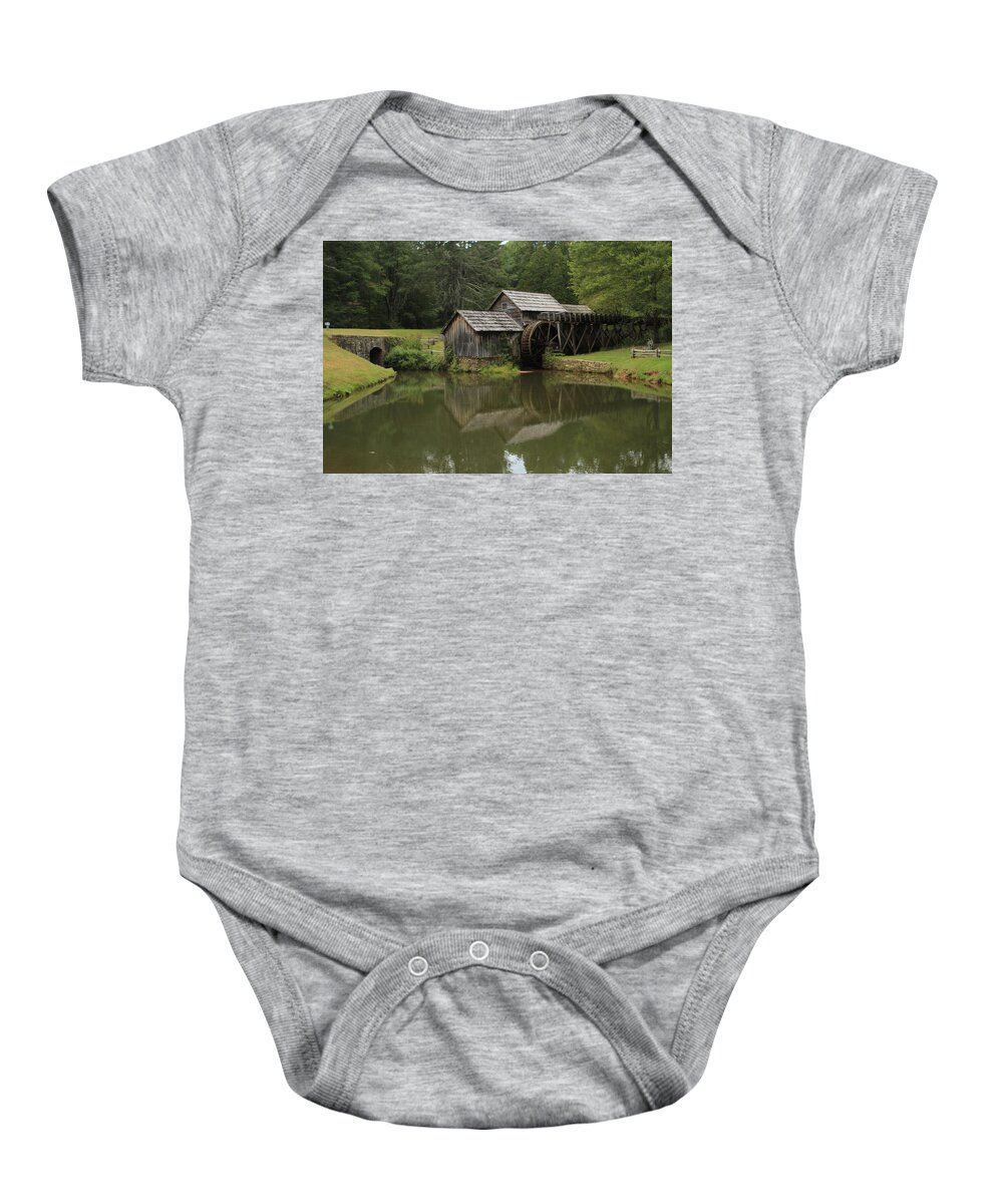 Mill Baby Onesie featuring the photograph Historic Mill by Karen Ruhl
