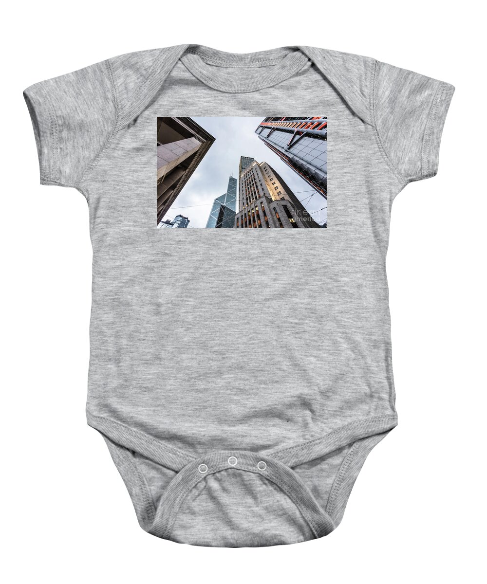 Central - Hong Kong Baby Onesie featuring the photograph Hong Kong skyscraper by Didier Marti