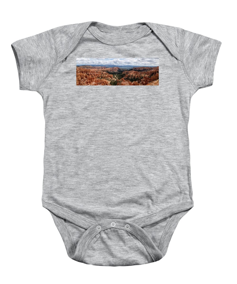 Panorama Baby Onesie featuring the photograph Hoodoos at Bryce Canyon by Georgette Grossman