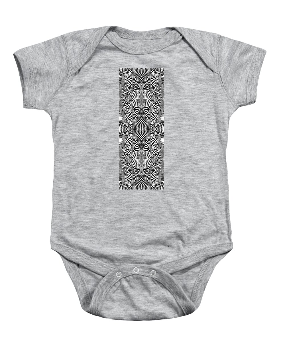 Dynamic Black And White Baby Onesie featuring the painting Horizon Frontier by Douglas Christian Larsen