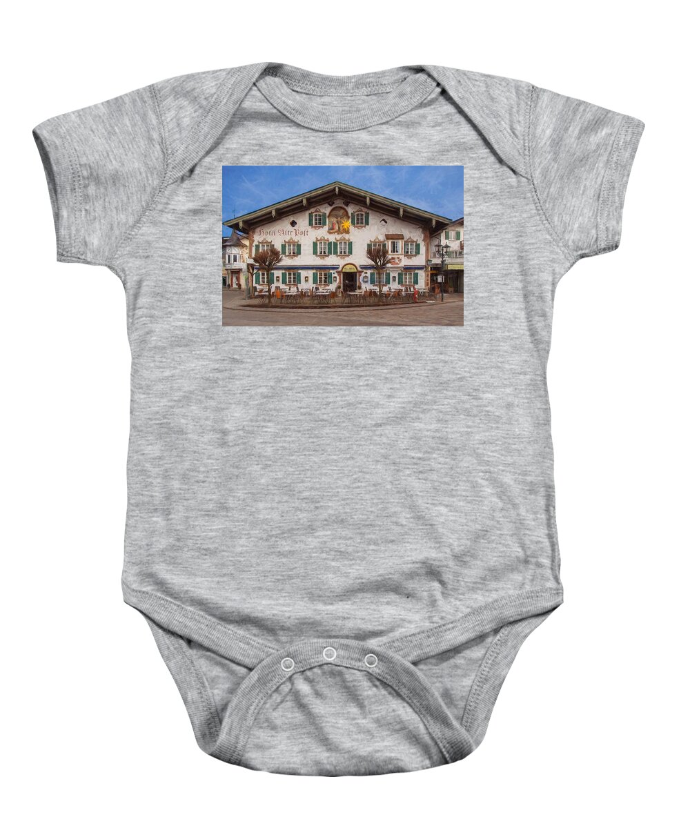 Hotel Baby Onesie featuring the photograph Hotel Alte Post by Shirley Radabaugh